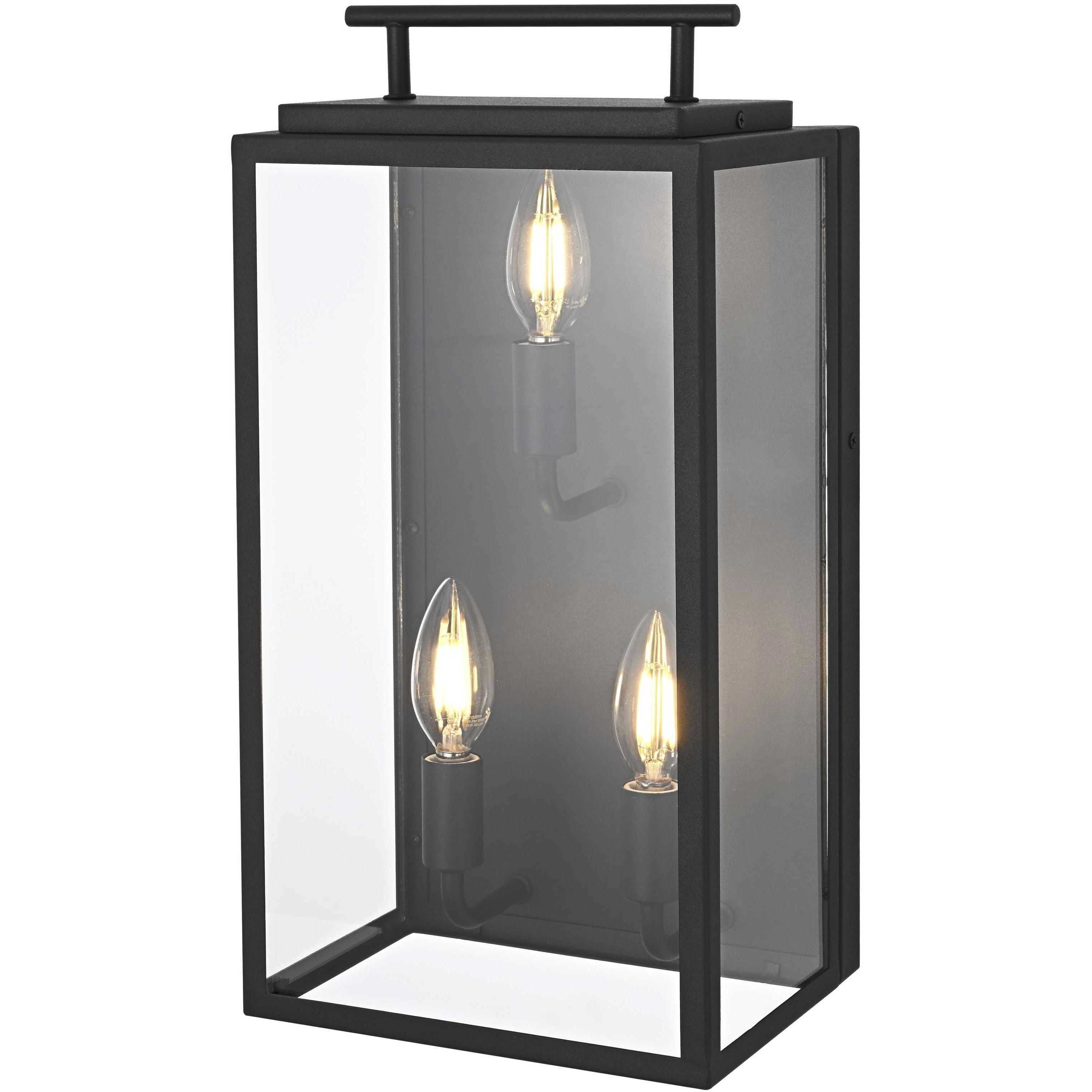 Valentin 3 Light 17 inch Black Outdoor Wall Sconce