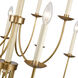 Neville 12 Light 34 inch Natural Brass with Bleached White Wood and Off White Chandelier Ceiling Light