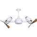 Matthews-Gerbar Duplo-Dinamico 16 inch Gloss White with Solid Mahogany Wood Blades Rotational Ceiling Fan, Matthews-Gerbar