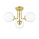 Landry 3 Light 21 inch Satin Brass Semi-Flush Mount Ceiling Light 