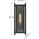 Jacobs 1 Light 16 inch Matte Black Outdoor Wall Lantern