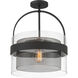 Ravik 1 Light 15.5 inch Dark Matte Black Convertible Pendant/Semi-Flush Mount Ceiling Light