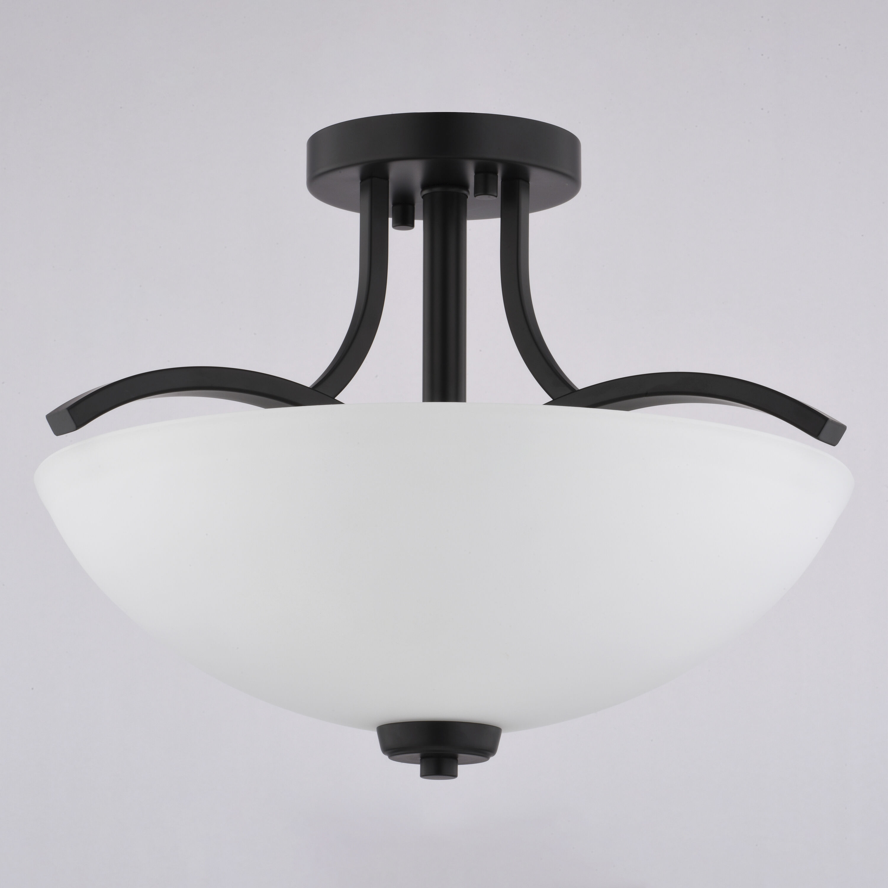 River Grove 3 Light 14.5 inch Matte Black Semi-Flush Mount Ceiling Light