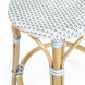 Tobias Rattan Round 24" Counter Stool in White and Sky Blue Dot