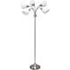 Five Light 67 inch 60 watt Brushed Steel Tree Floor Lamp Portable Light, Simplee Adesso