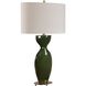 Curhan 29 inch 150 watt Moss Green and Antique Brass Table Lamp Portable Light