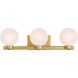Mooncrest 3 Light 25 inch Legacy Brass Vanity Light Wall Light