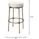 Asteria 31 inch Antique Brass and Ivory Bar Stool, Inline