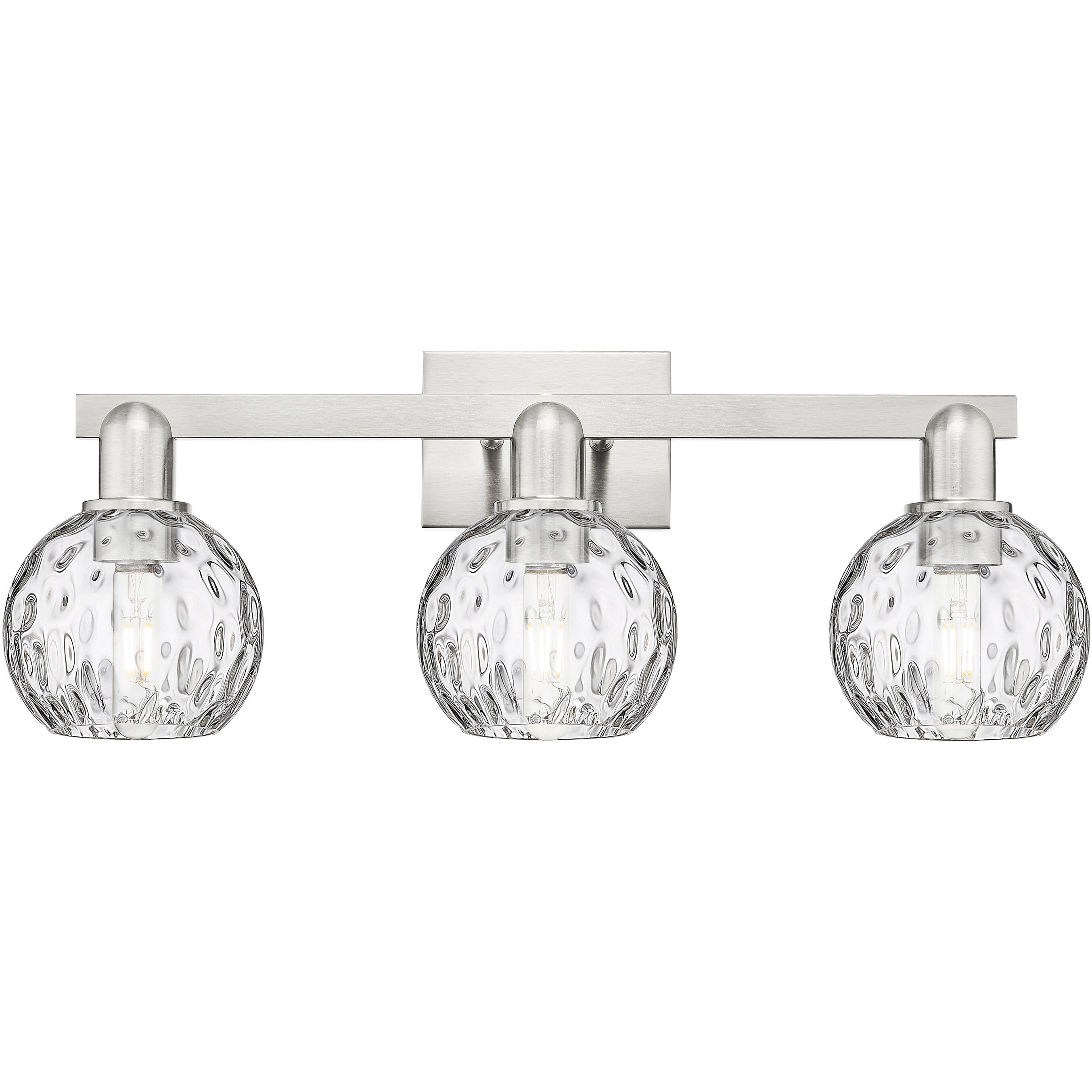 Arcadia Athens Water Glass 3 Light 25 inch Brushed Satin Nickel Bath Vanity Light Wall Light