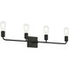 Virgin 4 Light 31 inch Matte Black Vanity/Bath Bar Wall Light