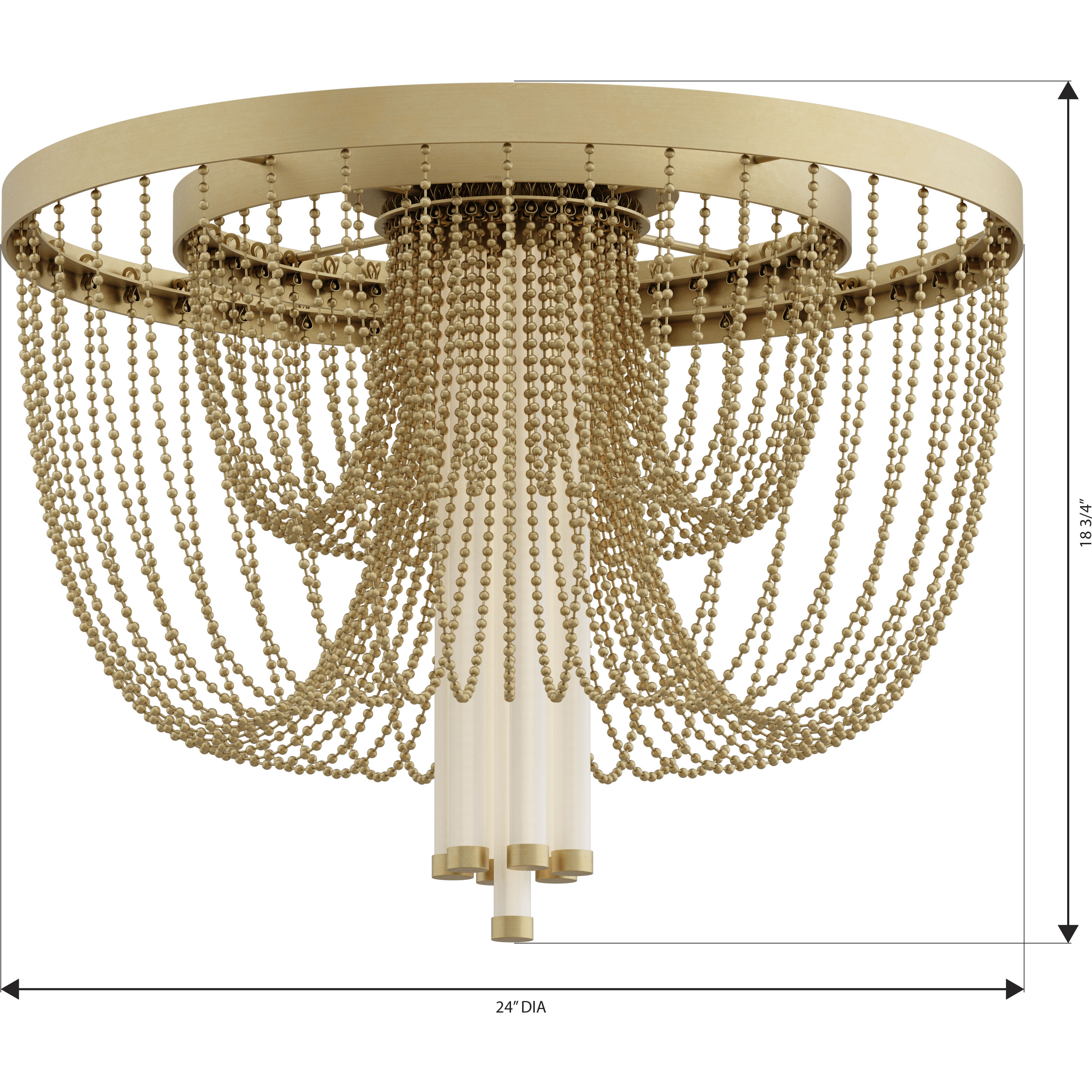 Jezelle LED 24 inch Legacy Brass Flush Mount Ceiling Light