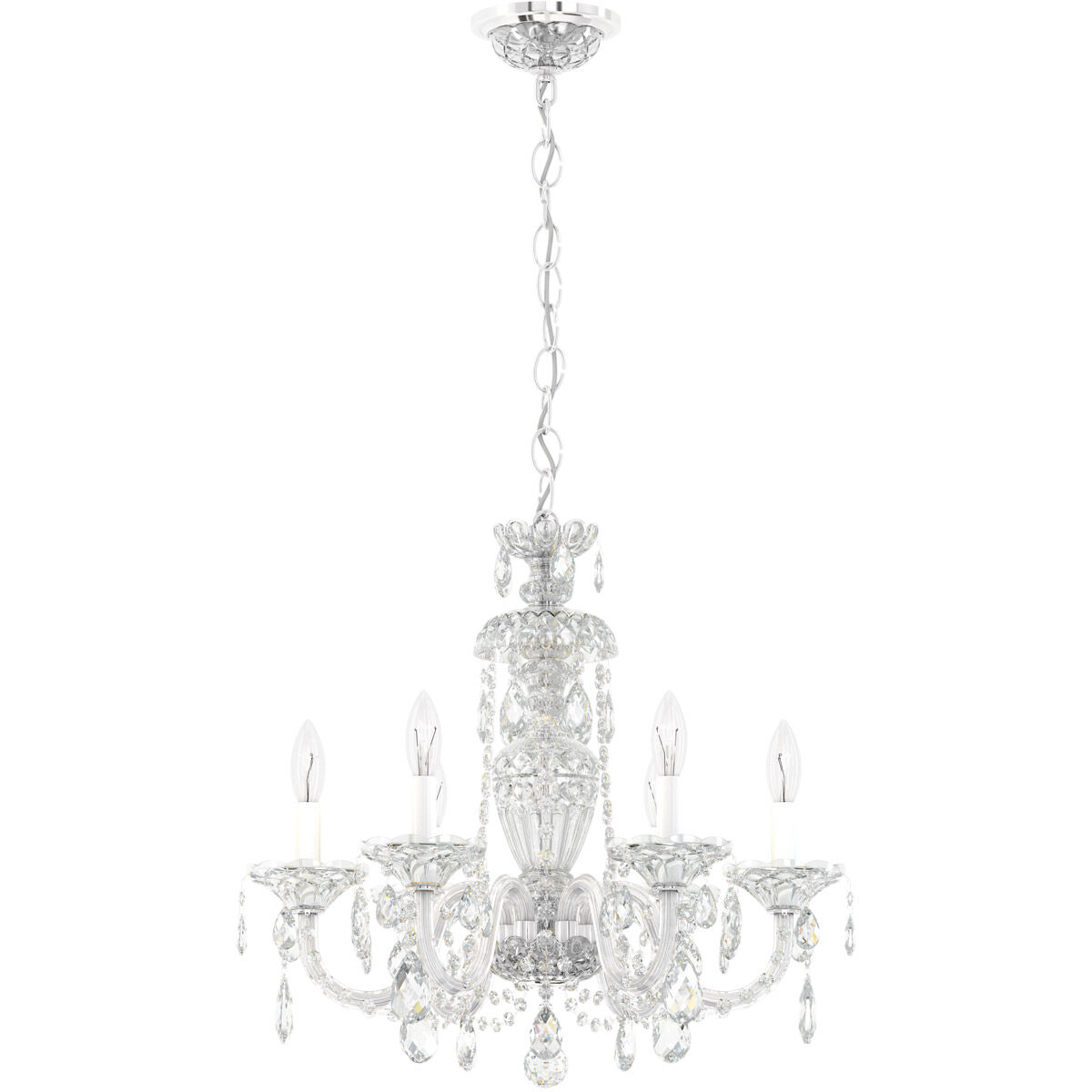 Sterling 6 Light 21 inch Polished Silver Chandelier Ceiling Light in Heritage