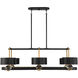 Chambord 6 Light 41.25 inch Vintage Black with Warm Brass Accents Linear Chandelier Ceiling Light, Lighting One