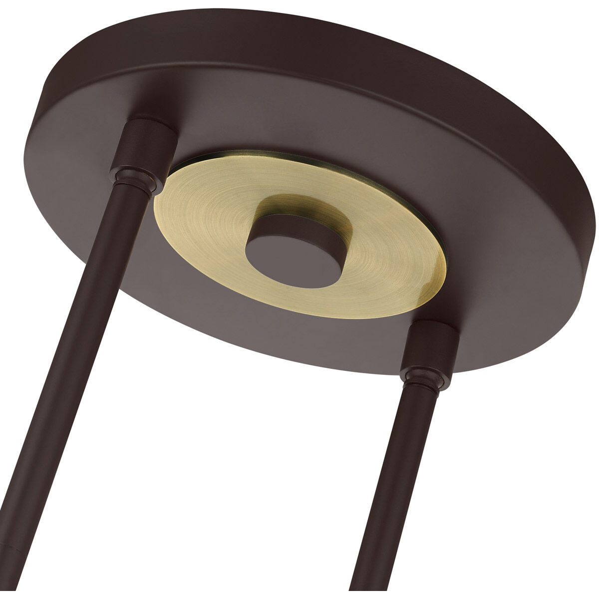 Bergamo 6 Light 42 inch Bronze with Antique Brass Accents Linear Chandelier Ceiling Light