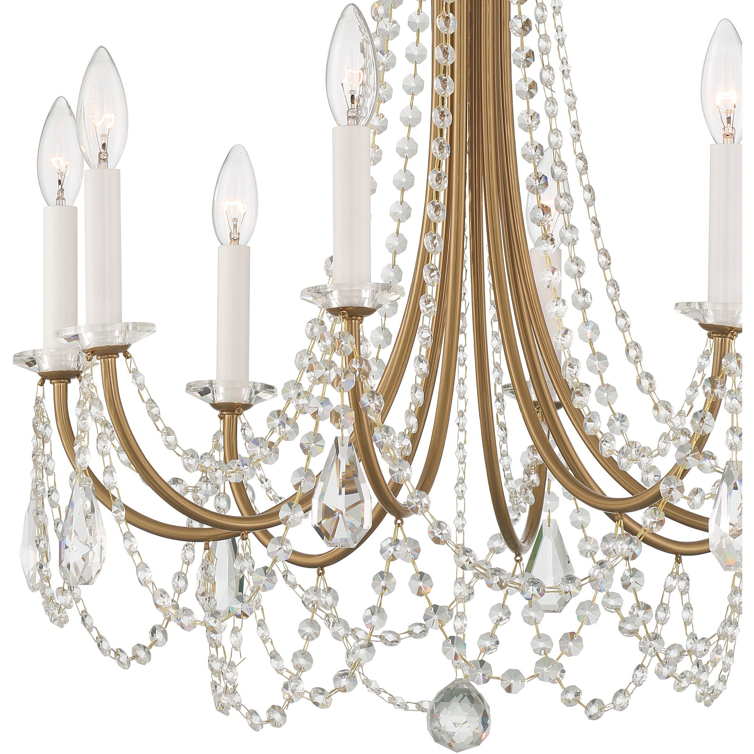 Karrington 8 Light 26 inch Aged Brass Chandelier Ceiling Light
