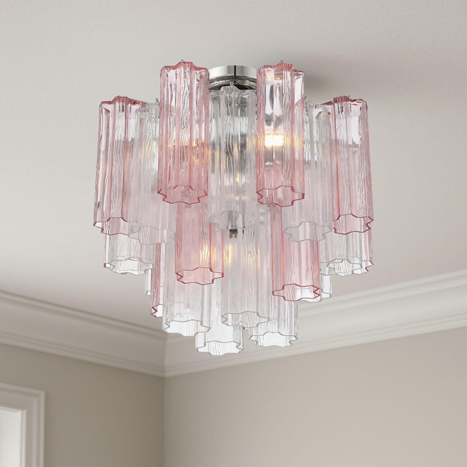 Addis 4 Light 17.75 inch Polished Chrome Semi Flush Ceiling Light in Spring