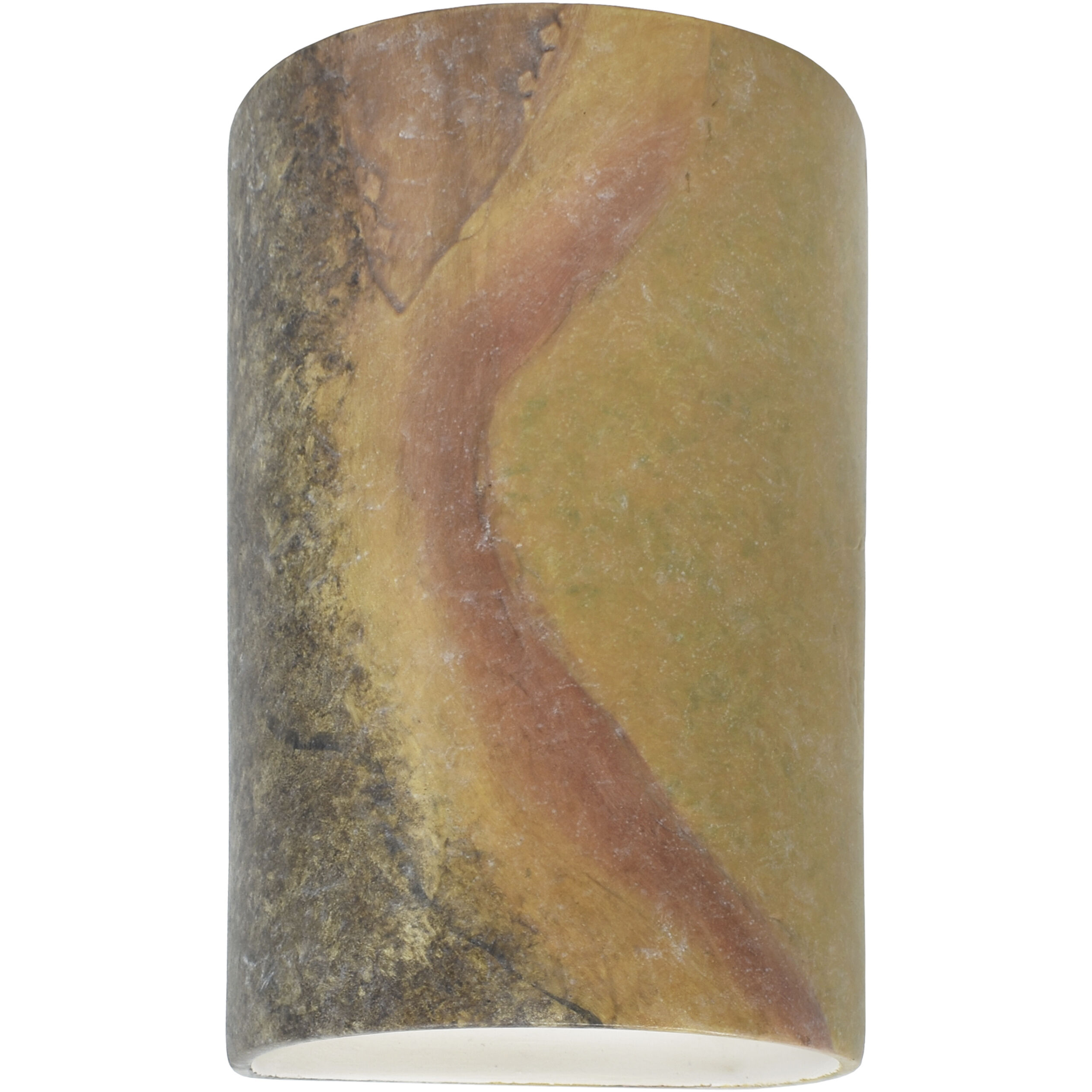 Ambiance Cylinder LED 9.5 inch Harvest Yellow Slate Outdoor Wall Sconce, Small