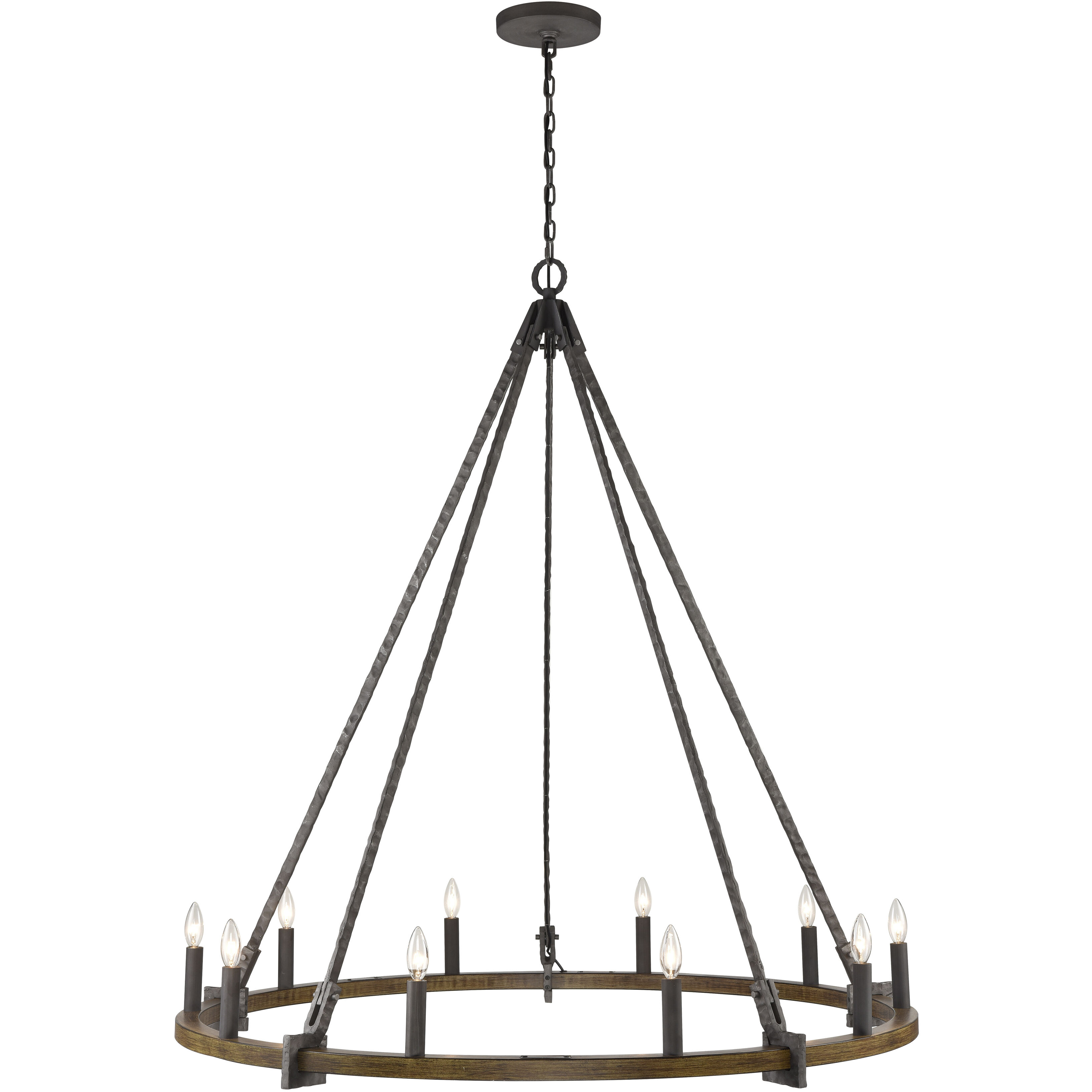 Harwell 10 Light 49.75 inch Antique Millwood Chandelier Ceiling Light