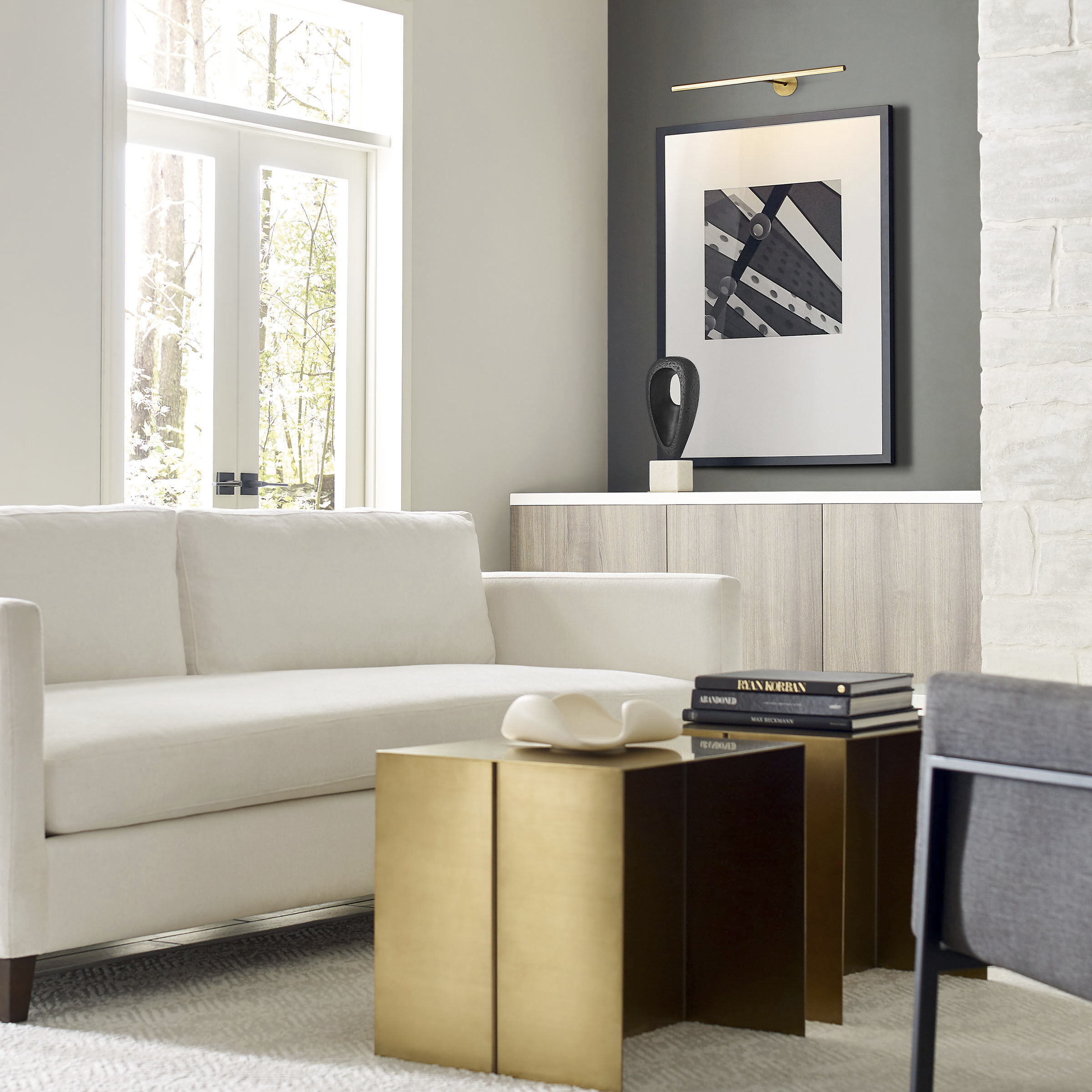 Sean Lavin Modern 17.4 watt Natural Brass Picture Light Wall Light, Integrated LED