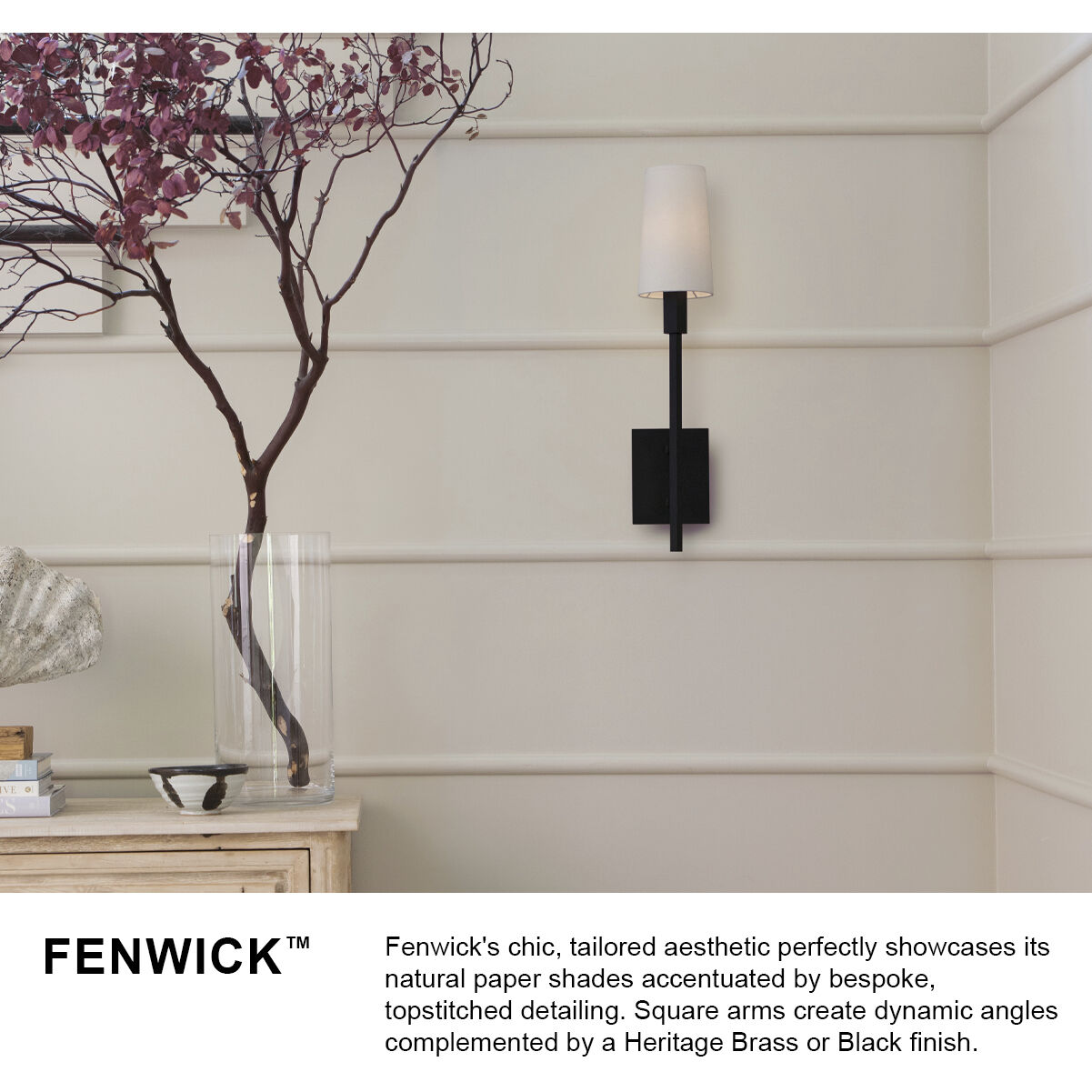 Fenwick 1 Light 5.25 inch Heritage Brass Interior Wall Mount Wall Light