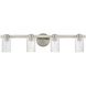 Bedminster 4 Light 30.5 inch Brushed Nickel Vanity Light Wall Light