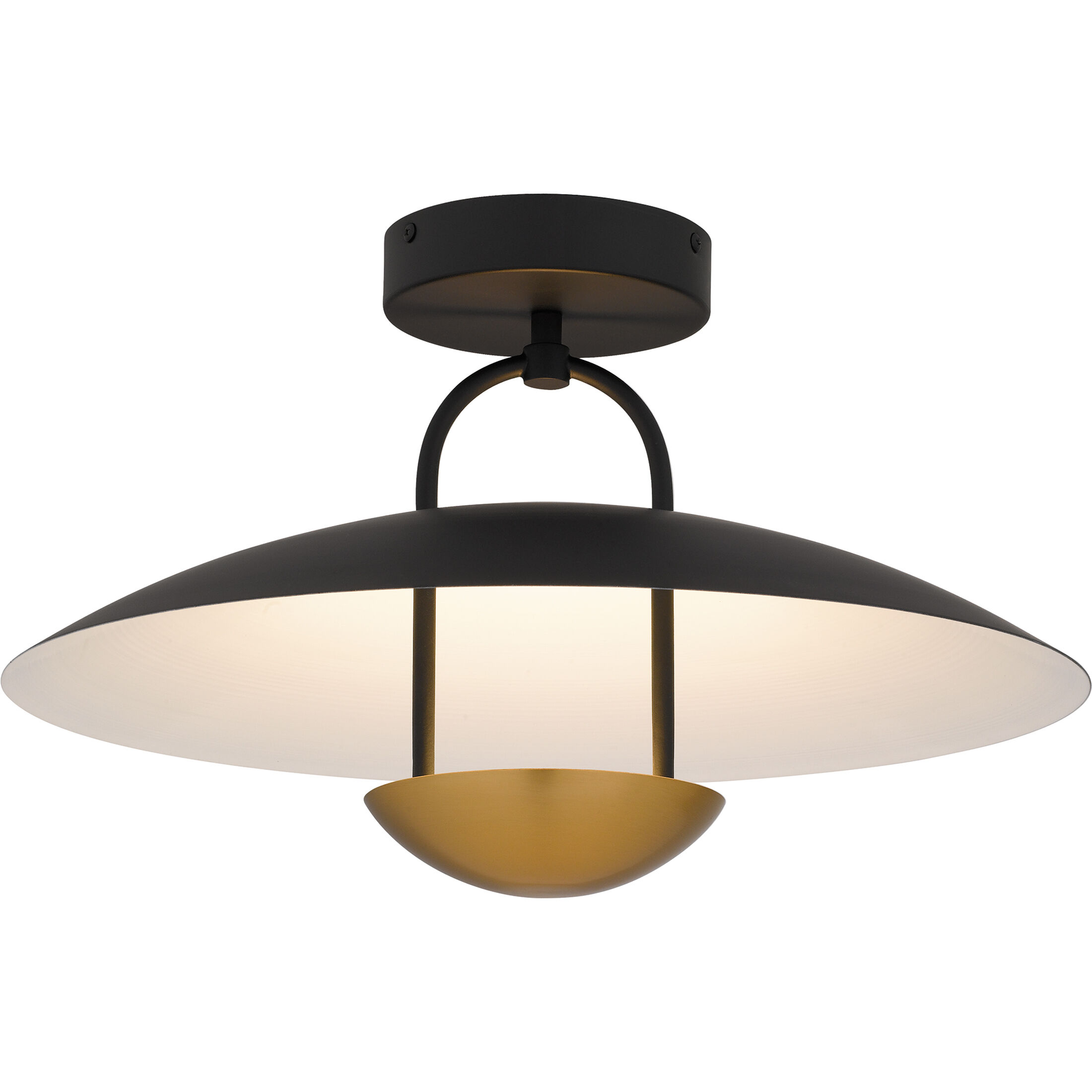 Bingham LED 18 inch Matte Black Semi-Flush Mount Ceiling Light, Large