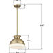 Gidget 1 Light 10.25 inch Vibrant Gold Mini Pendant Ceiling Light