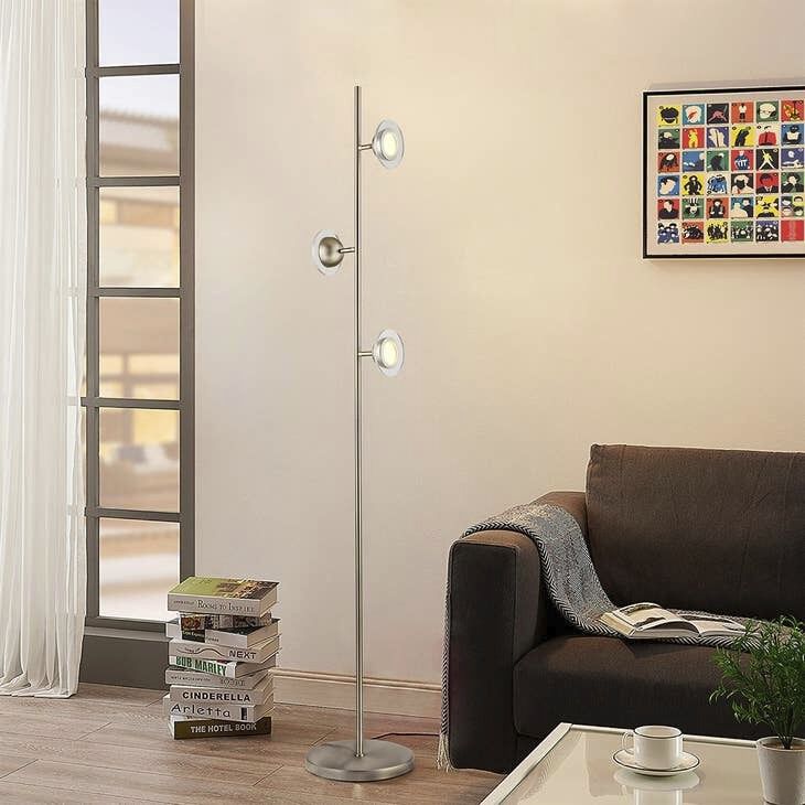 Laurel 69 inch Satin Nickel Floor Lamp Portable Light