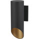 Pineview Slope 1 Light 13 inch Coal/Gold Outdoor Wall Mount in Black, Great Outdoors