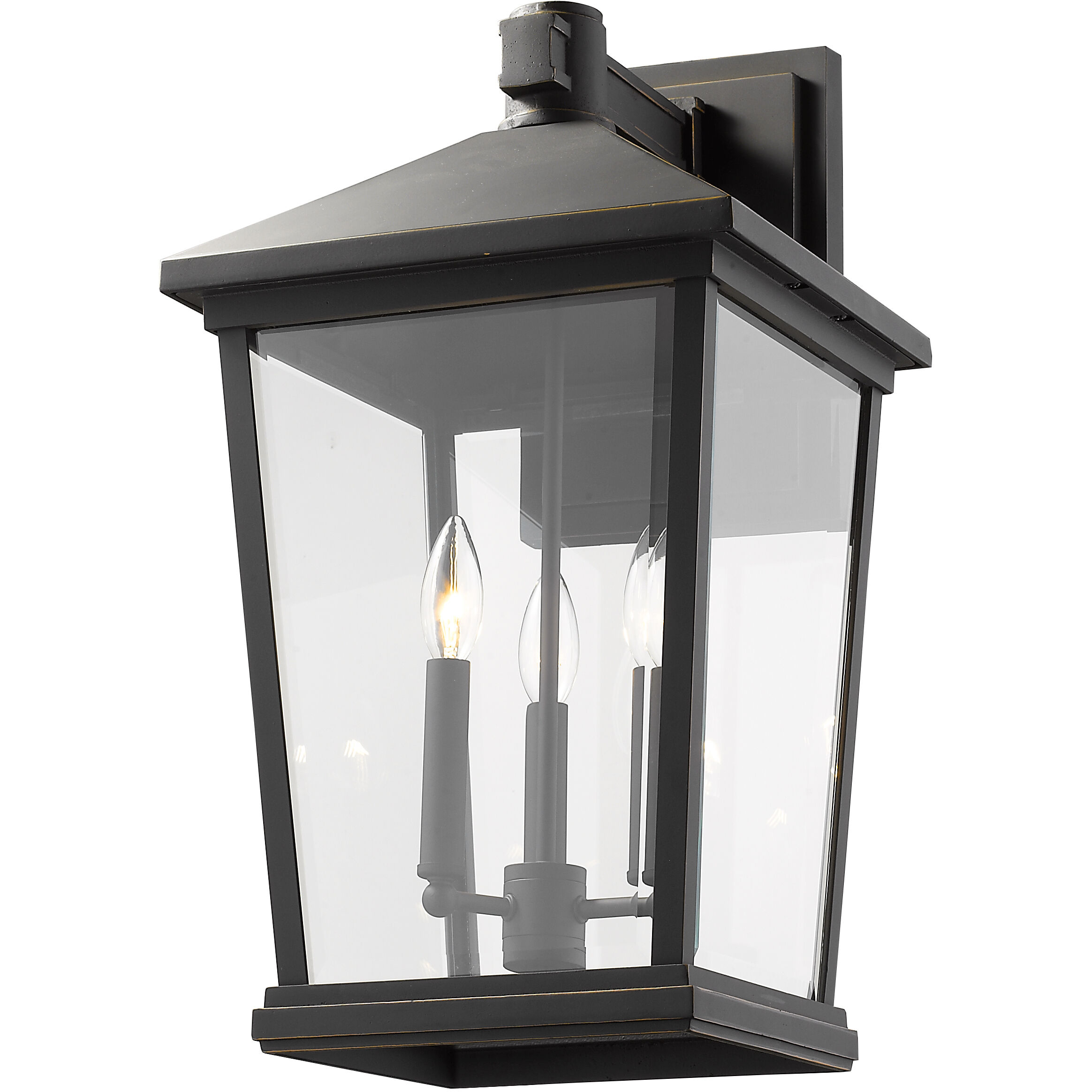 Beacon 3 Light 22.5 inch Oil Rubbed Bronze Outdoor Wall Light