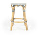 Tobias Rattan Round 24" Counter Stool in White and Navy Dot