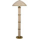 Seychelles 64 inch 60 watt White Washed Rattan and Polished Brass Floor Lamp Portable Light, Inline