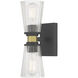 Lustria 2 Light 4.25 inch Matte Black and Vintage Brass Wall Sconce Wall Light