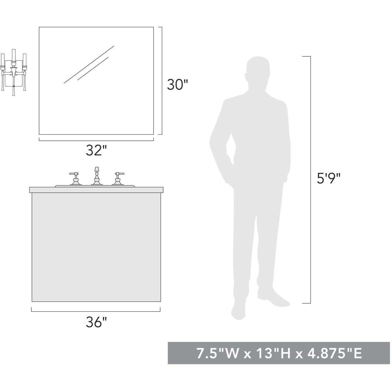 Landon 3 Light 7.5 inch Matte Black Wall Sconce Wall Light