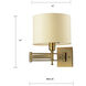 Pembroke 26 inch 60 watt Antique Brass Swingarm Sconce Wall Light