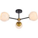Briggs 3 Light 26 inch Black and Brass Flush Mount Ceiling Light