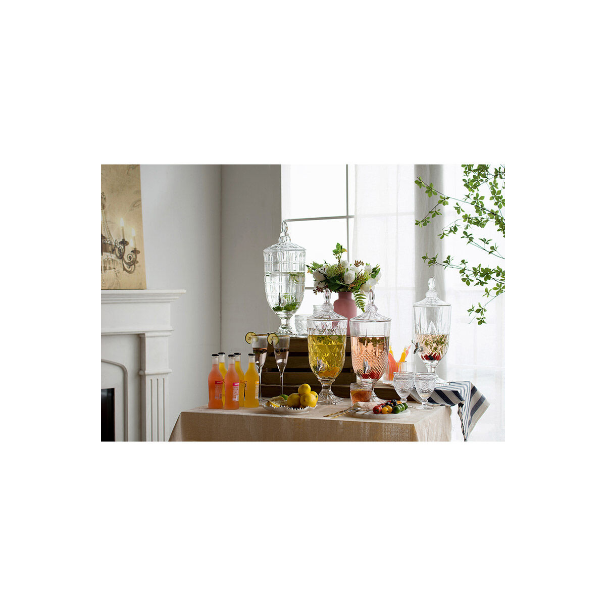 Anita Clear and Polished Silver Drink Dispenser