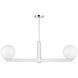 Modern 2 Light 42 inch Chrome Linear Chandelier Ceiling Light