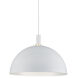 Archibald Pendant Ceiling Light in White with Gold Detail