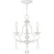 Chesterfield 3 Light 12 inch Antique White Mini Chandelier Ceiling Light