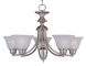 Malaga 5 Light 25 inch Satin Nickel Single-Tier Chandelier Ceiling Light in Frosted