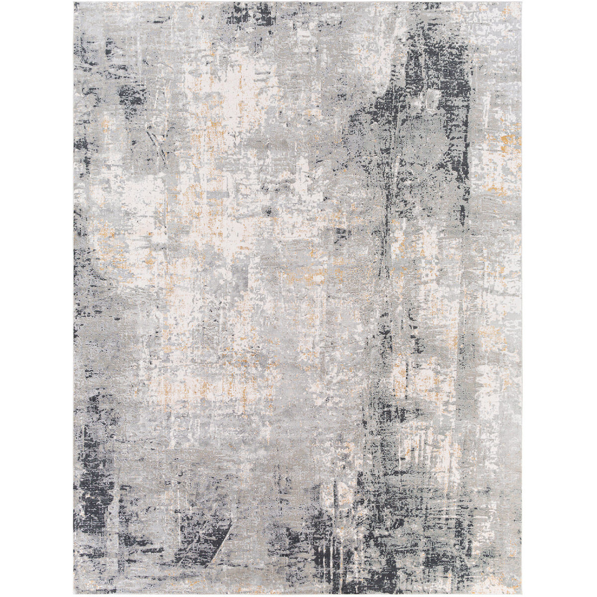 Paoli 87 X 63 inch Light Gray/Off-White/Charcoal/Mustard Rug, 5ft x 7.5ft
