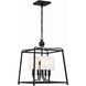 Sylvan 4 Light 16 inch Black Forged Lantern Chandelier Ceiling Light