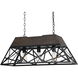 Antonio 3 Light 32 inch Black and Wood Chandelier Ceiling Light