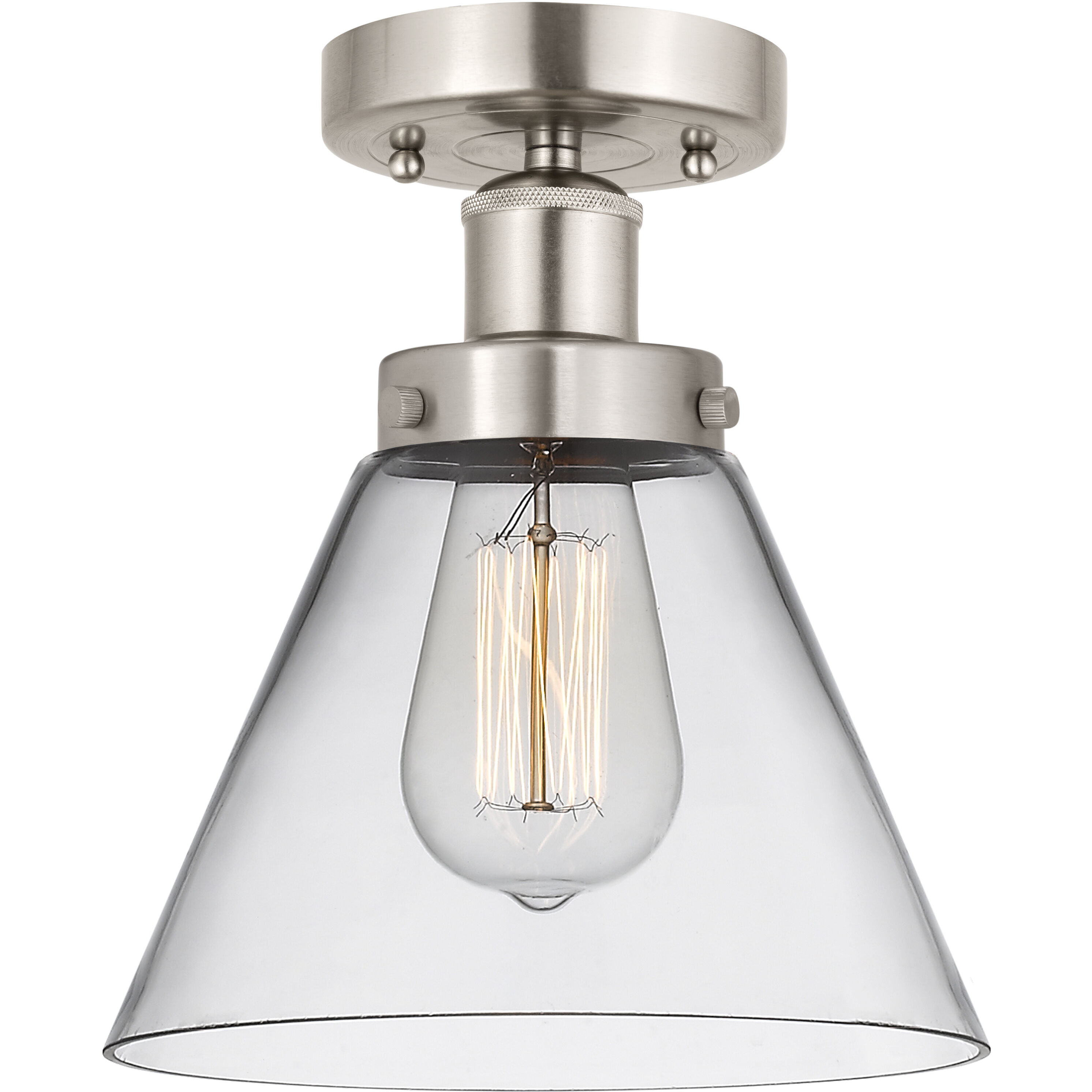 Cone 1 Light 7.75 inch Semi-Flush Mount