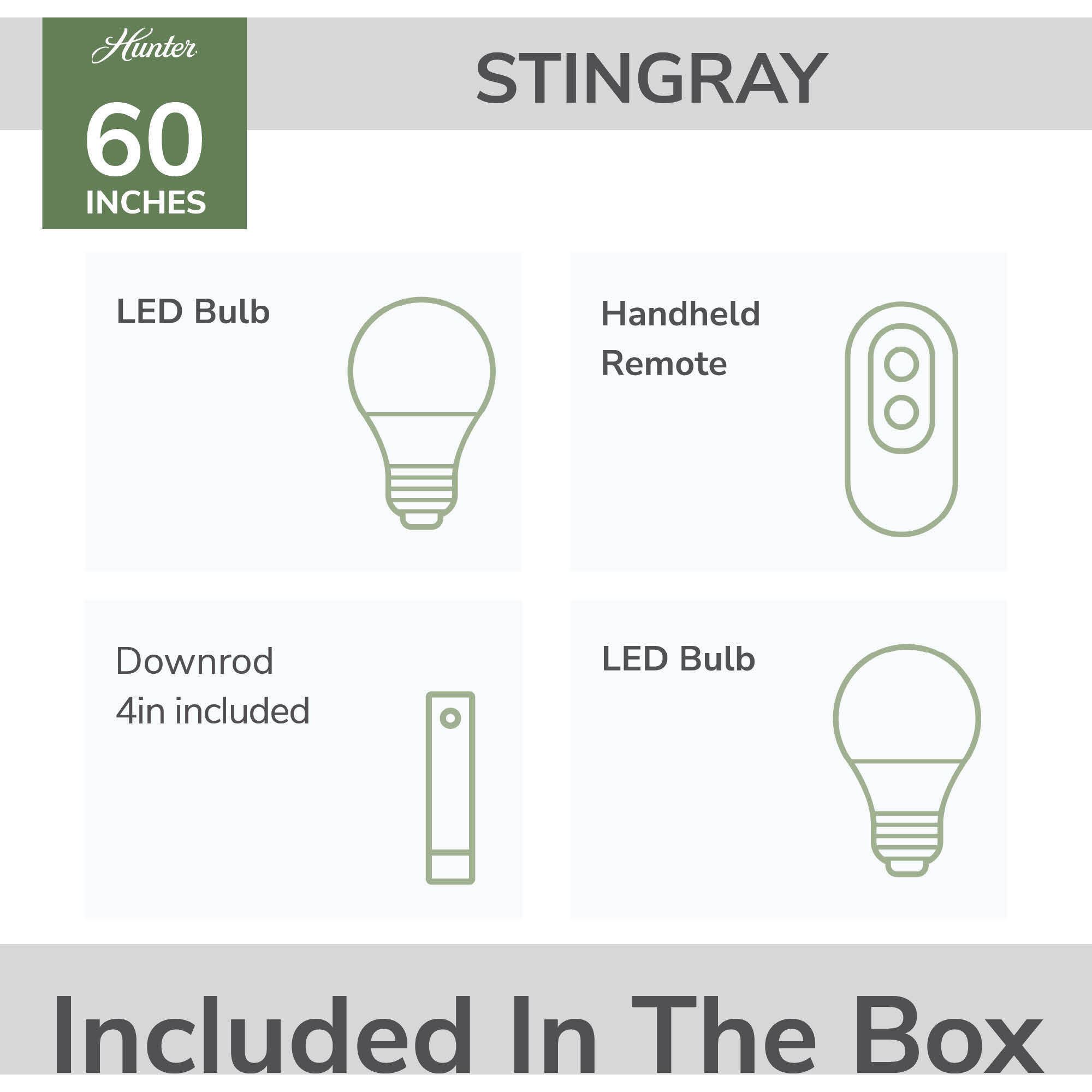 Stingray 60 inch Granite Outdoor Ceiling Fan