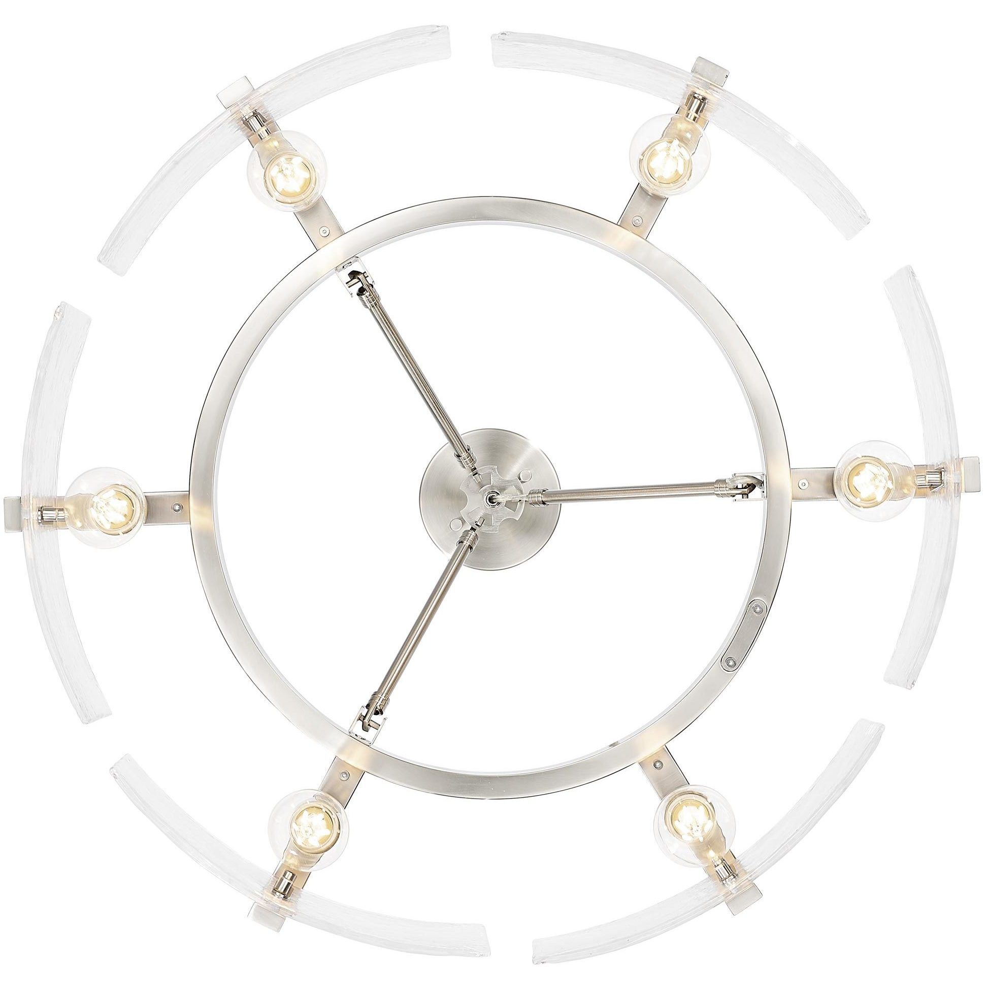 Aenon 6 Light 27.75 inch Pewter Semi-Flush Mount Ceiling Light