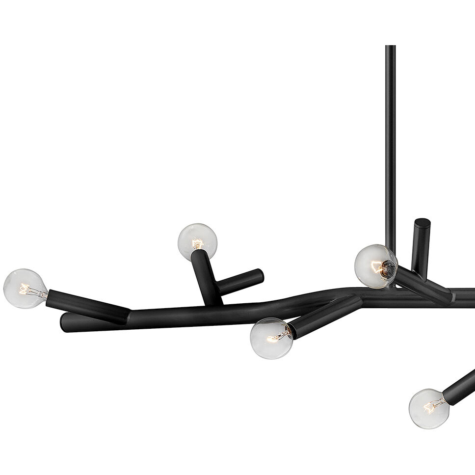 Twiggy 8 Light 38 inch Black Indoor Linear Chandelier Ceiling Light