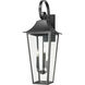 Gannon 3 Light 33.25 inch Black Outdoor Wall Light in G9