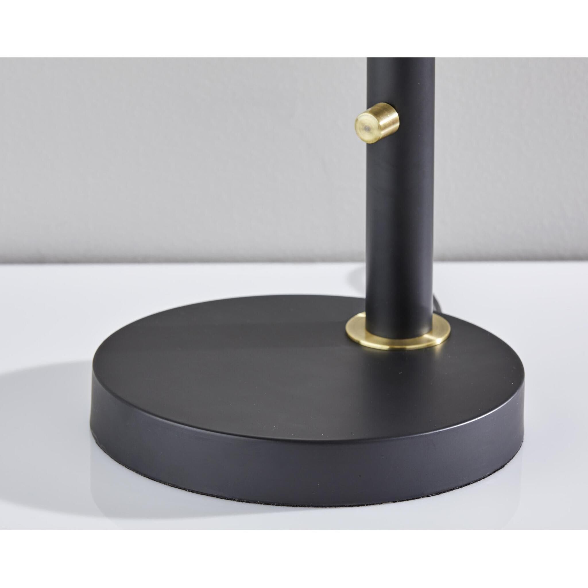 Oscar 32 inch 40.00 watt Black with Antique Brass Adjustable Desk Lamp Portable Light